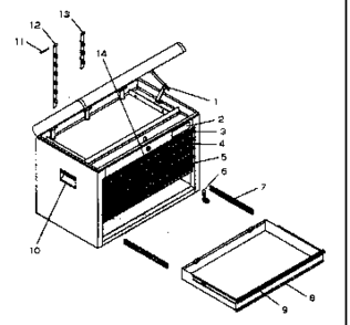 Chest Diagram and Parts List for 706619500  Craftsman Tool Stand & Cart