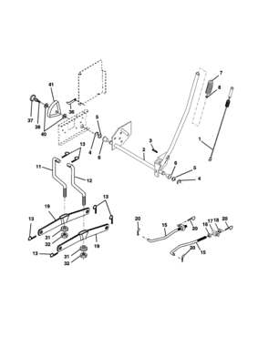 Mower Lift Diagram and Parts List for 917279942  Craftsman Lawn Tractor