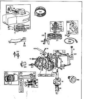 4-cycle Engine Diagram and Parts List for 50092502  Craftsman Engine