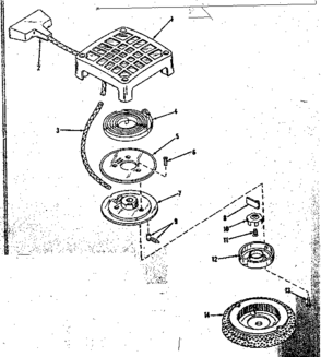 Rewind Starter Diagram and Parts List for 14358251  Craftsman Engine