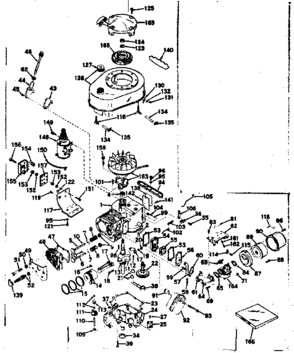 Basic Engine Diagram and Parts List for 143146022  Craftsman Engine