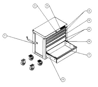 Main Assy Diagram and Parts List for 706586260  Craftsman Tool Stand & Cart