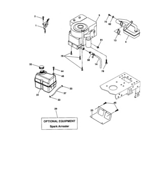 Engine Diagram and Parts List for 917276760  Craftsman Lawn Tractor