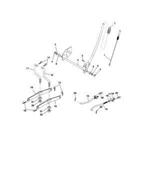 Lift Assembly Diagram and Parts List for 917275630  Craftsman Lawn Tractor