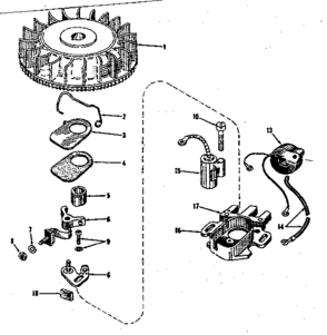 Magneto (phelon F-3220-h) Diagram and Parts List for 14365250  Craftsman Engine