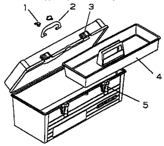 19" Plastic Handbox Diagram and Parts List for 706655820  Craftsman Tool Stand & Cart
