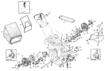 Drive Assembly Diagram and Parts List for 917374660  Craftsman Lawn Mower