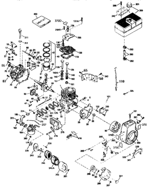 Replacement Parts Diagram and Parts List for 143961005  Craftsman Engine