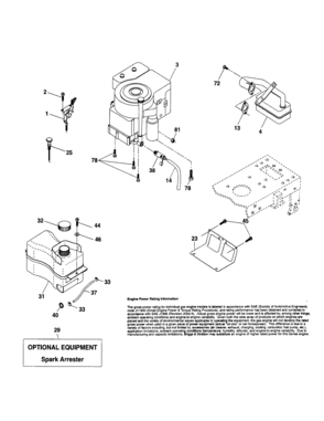 Engine Diagram and Parts List for 917257401  Craftsman Lawn Tractor
