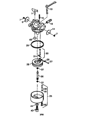 Carburetor  640088 Diagram and Parts List for 143995071  Craftsman Engine