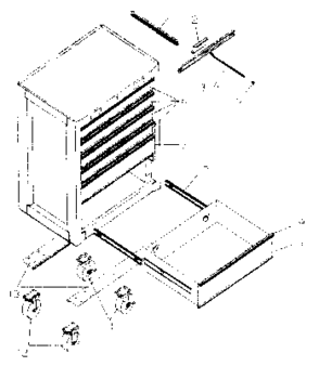 Cabinet Parts Diagram and Parts List for 706652023  Craftsman Tool Stand & Cart