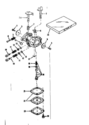 Carburetor Diagram and Parts List for 143131032  Craftsman Engine