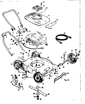Replacement Parts Diagram and Parts List for 13191470  Craftsman Lawn Mower