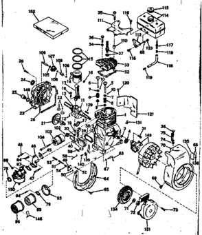 Basic Engine Diagram and Parts List for 143531182  Craftsman Engine