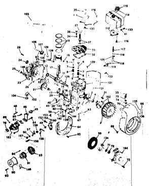 Basic Engine Diagram and Parts List for 143607022  Craftsman Engine