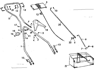 Handle Assembly Diagram and Parts List for 53681989  Craftsman Lawn Mower