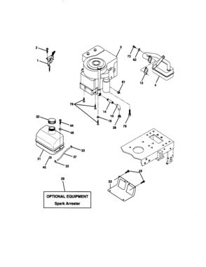 Engine Diagram and Parts List for 917270671  Craftsman Lawn Tractor