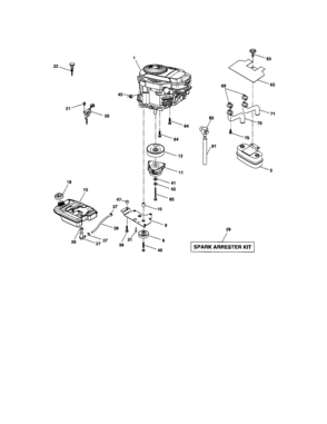 Engine Diagram and Parts List for 917276220  Craftsman Lawn Tractor