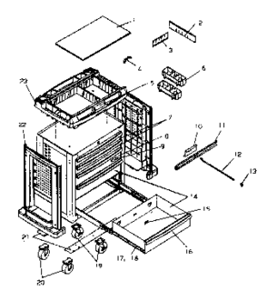 Cabinet Parts Diagram and Parts List for 706659593  Craftsman Tool Stand & Cart