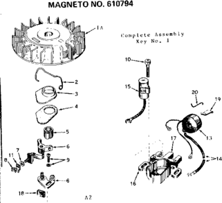 Magneto Diagram and Parts List for 143224412  Craftsman Engine