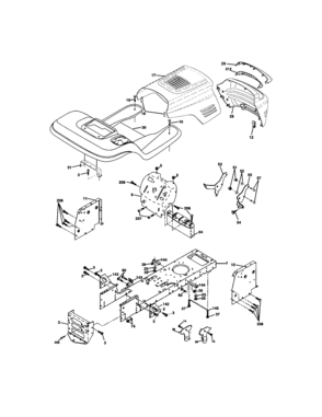Chassis And Enclosures Diagram and Parts List for 917271644  Craftsman Lawn Tractor