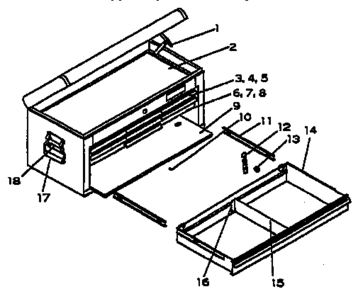 Unit Parts Diagram and Parts List for 706652372  Craftsman Tool Stand & Cart
