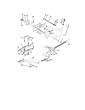 Lift Assembly Diagram and Parts List for 917279982  Craftsman Lawn Tractor