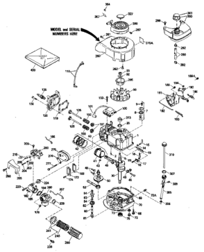 Replacement Parts Diagram and Parts List for 143414262  Craftsman Engine
