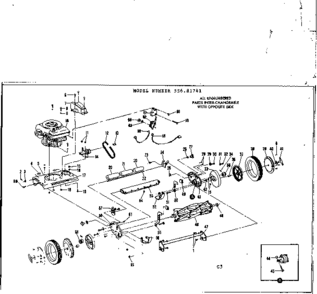 Engine And Reel Assembly Diagram and Parts List for 53681741  Craftsman Lawn Mower