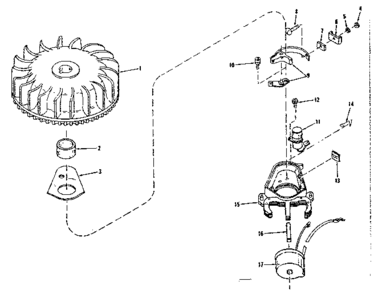 Magneto (wico Fw-2617) Diagram and Parts List for 14312300  Craftsman Engine
