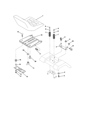 Seat Diagram and Parts List for 917286030  Craftsman Lawn Tractor