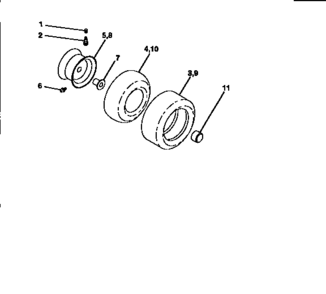 Wheels And Tires Diagram and Parts List for 917256491  Craftsman Lawn Tractor