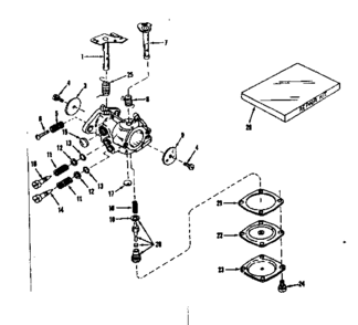 Carburetor No. 630894 (power Product) Diagram and Parts List for 143521061  Craftsman Engine