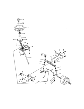 Steering Assembly Diagram and Parts List for 917272262  Craftsman Lawn Tractor