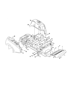 Console/seat Frame Diagram and Parts List for 247204111  Craftsman Engine