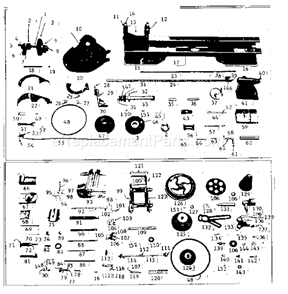 Page A Diagram and Parts List for 10107381  Craftsman Lathe