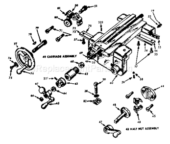 Page B Diagram and Parts List for 10121400  Craftsman Lathe