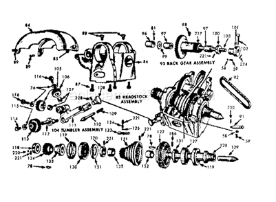 Page C Diagram and Parts List for 10121400  Craftsman Lathe