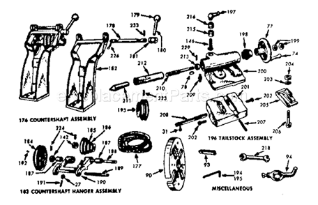 Page E Diagram and Parts List for 10121400  Craftsman Lathe