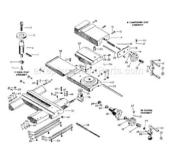 Page C Diagram and Parts List for 10128900  Craftsman Lathe