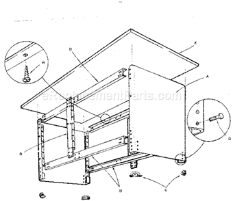 Unit Diagram and Parts List for 10265  Craftsman Workbench