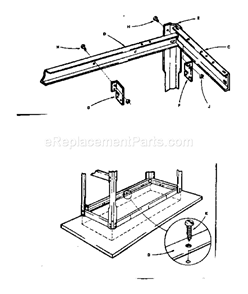 Leg Assembly Diagram and Parts List for 10267  Craftsman Workbench