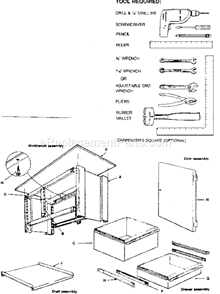 Unit Diagram and Parts List for 10271  Craftsman Workbench