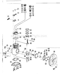 Pump Unit Diagram and Parts List for 10289001  Craftsman Compressor