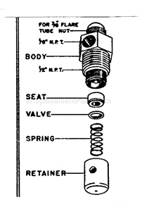 Check Valve Assembly Diagram and Parts List for 10289001  Craftsman Compressor