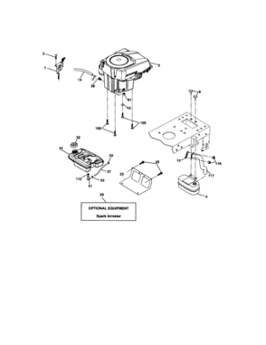 Engine Diagram and Parts List for 917273850  Craftsman Lawn Tractor