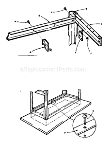 Rail Assembly Diagram and Parts List for 10307  Craftsman Workbench