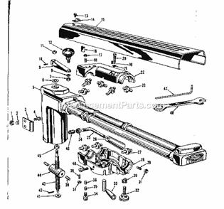 Head And Tube Assembly Diagram and Parts List for 10329310  Craftsman Chop Saw