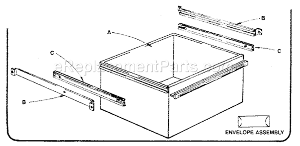 Drawer Assembly Diagram and Parts List for 10377  Craftsman Workbench