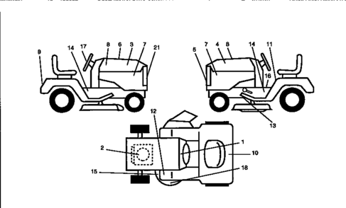 Decals Diagram and Parts List for 917256451  Craftsman Lawn Tractor